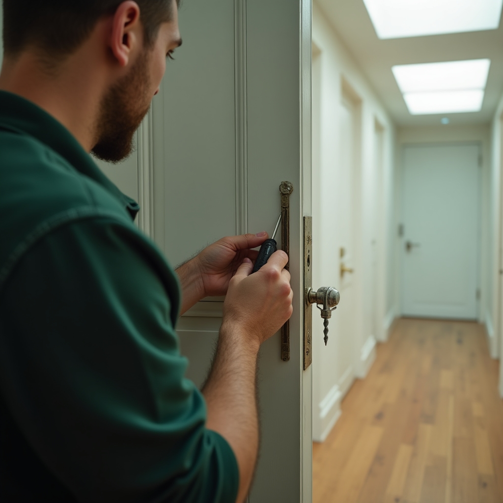 Handwerker bei der Detailarbeit in einer Wohnung